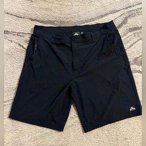 Men's Black Flat Front Shorts